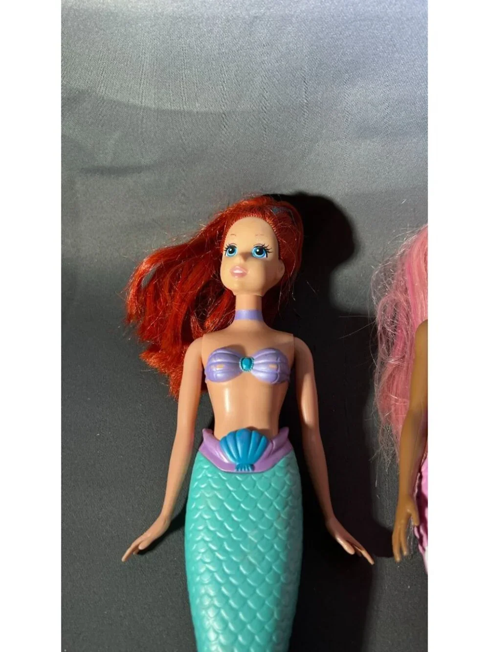 Mermaid Dolls Set With Red & Pink Hair And Glitter Tails